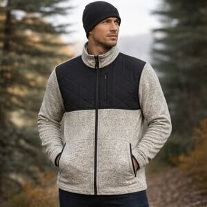 ZYIA Active Men’s Small Quilted Fleece Jacket Full Zip